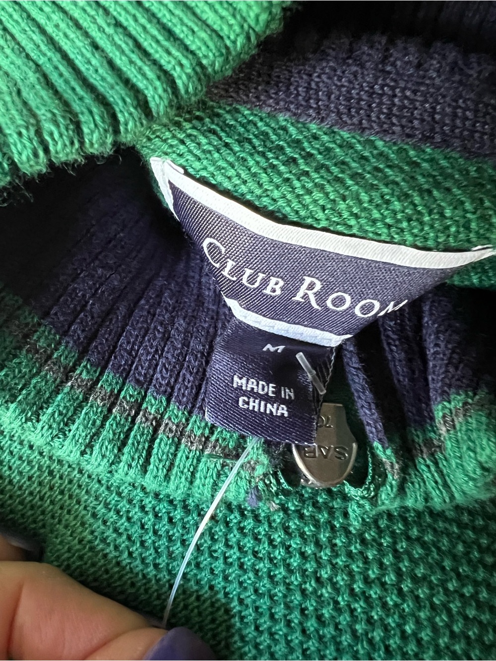 Club Room Green Men’s Half-Zip Sweater - Picture 5 of 7